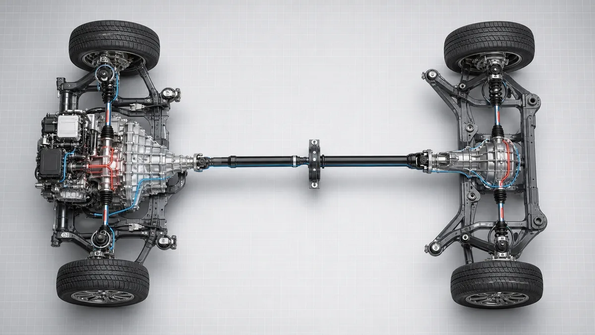 Technical illustration for Front-wheel drive and rear-wheel drive.