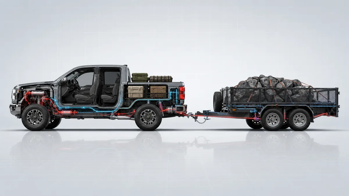 Technical illustration for Payload and towing capacity.